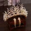 Snygga / Fina Guld Brud Huvudbonad 2020 Metall Beading Tiara Örhängen Bröllop Tillbehör