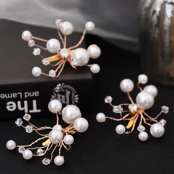 Abordable Ivoire Perle Bijoux Mariage 2020 Métal Cristal Boucles D'Oreilles Accessoire Cheveux La Mariée Accessorize
