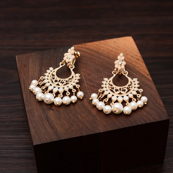 Classic Gold Bridal Jewelry 2020 Metal Pearl Rhinestone Earrings Tiara Bridal Accessories