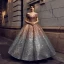 Sparkly Black Red Sequins Prom Dresses 2023 Ball Gown Off-The-Shoulder Short Sleeve Floor-Length / Long Ruffle Backless Formal Dresses