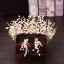 Charming Gold Bridal Jewelry 2020 Metal Beading Pearl Flower Earrings Tiara Bridal Accessories