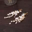 Charming Gold Bridal Jewelry 2020 Metal Beading Pearl Flower Earrings Tiara Bridal Accessories