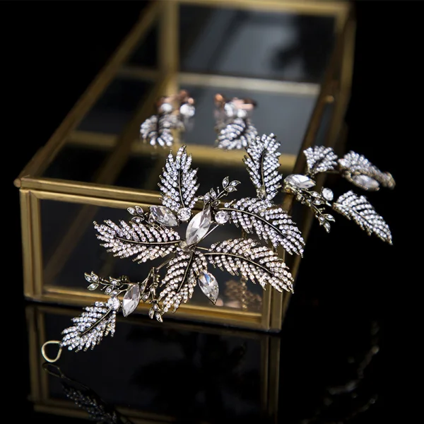 Élégant Bronze Accessoire Cheveux Mariage 2020 Métal Faux Diamant Accessoire Cheveux La Mariée Accessorize