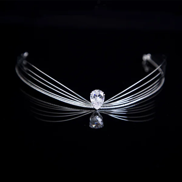 Audrey Hepburn Style Vintage / Retro Bridal Hair Accessories 2020 Alloy Rhinestone Tiara Bridal Accessories