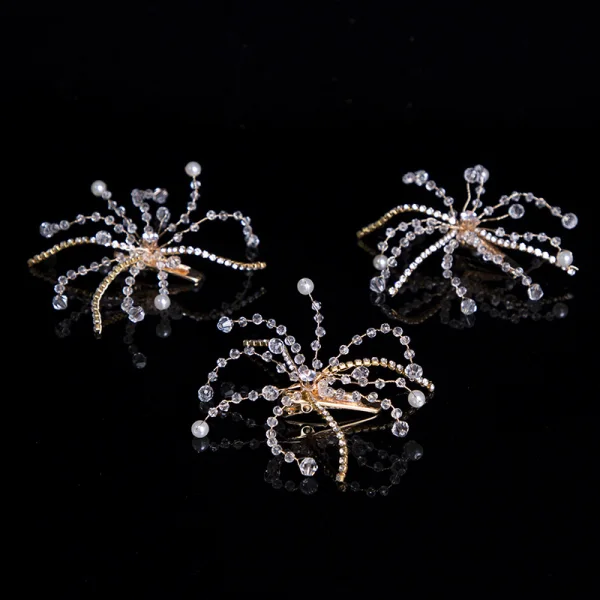 Eenvoudige Goud Bruidssieraden 2020 Metaal Parel Kristal Haaraccessoires Kwast Oorbellen Bruids Haaraccessoires