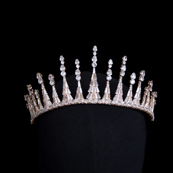 Klassisk Silver Zirkon Tiara Brud Huvudbonad 2020 Brud Tillbehör