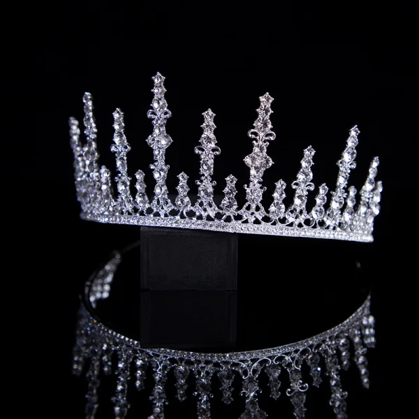 Klasyczna Złote Ozdoby Do Włosów Ślubne 2020 Stop Tiara Rhinestone ślubna Akcesoria