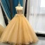 High-end Champagne Dancing Ballkjoler 2023 Ballkjole Kjæreste Uten Ermer Appliques Blonder Beading Lange Buste Ryggløse Formelle Kjoler