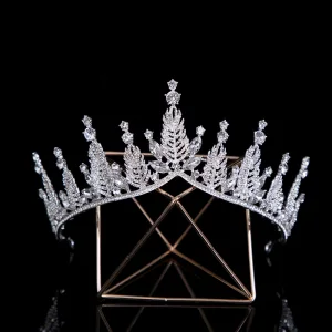 Schöne Silber Haarschmuck Braut 2020 Legierung Strass Diadem Hochzeits Brautaccessoires