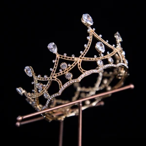 Vintage Gold Haarschmuck Braut 2020 Metall Strass Diadem Hochzeits Brautaccessoires