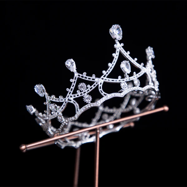 Vintage / Retro Gold Bridal Hair Accessories 2020 Metal Rhinestone Tiara Bridal Accessories