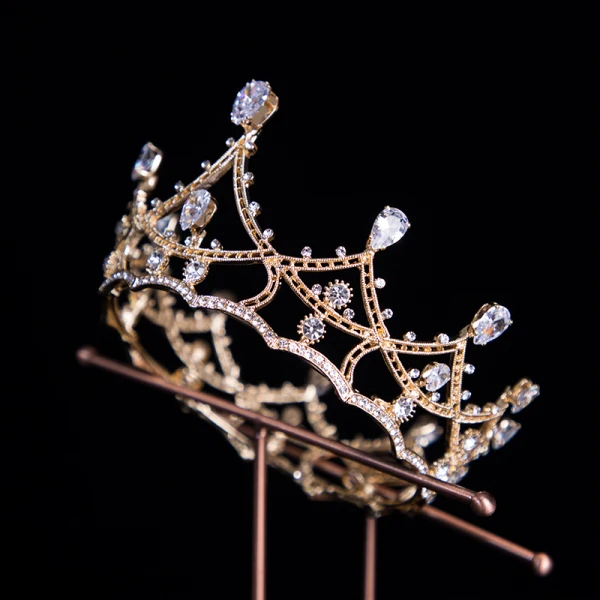 Vintage / Retro Gold Bridal Hair Accessories 2020 Metal Rhinestone Tiara Bridal Accessories