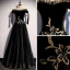 Elegant Black Suede Evening Dresses  2020 A-Line / Princess Off-The-Shoulder Short Sleeve Glitter Tulle Floor-Length / Long Ruffle Backless Formal Dresses