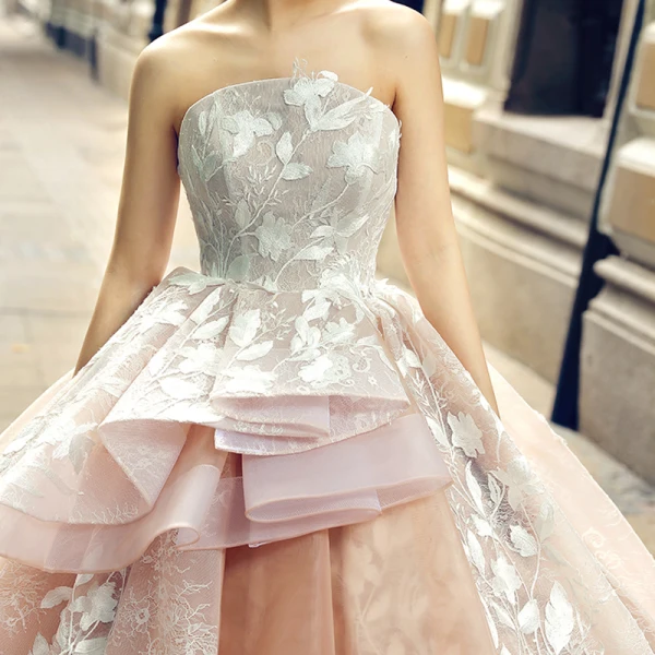 High End Weiß Brautkleider / Hochzeitskleider 2023 Ballkleid Off Shoulder Kurze Ärmel Rückenfreies Applikationen Spitze Sweep / Pinsel Zug Rüschen