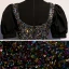 Vintage / Retro Black Party Dresses 2020 A-Line / Princess High Neck Puffy Short Sleeve Sequins Tea-length Ruffle Formal Dresses