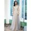 Romantique Champagne Robe De Soirée 2020 Princesse De l'épaule Gonflée Manches Longues Appliques En Dentelle Longue Volants Dos Nu Robe De Ceremonie