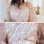 Romantique Champagne Robe De Soirée 2020 Princesse De l'épaule Gonflée Manches Longues Appliques En Dentelle Longue Volants Dos Nu Robe De Ceremonie