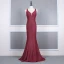 Affordable Evening Dresses  2020 Trumpet / Mermaid Shoulders Sleeveless Glitter Polyester Floor-Length / Long Ruffle Backless Formal Dresses