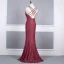 Affordable Evening Dresses  2020 Trumpet / Mermaid Shoulders Sleeveless Glitter Polyester Floor-Length / Long Ruffle Backless Formal Dresses
