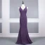 Affordable Evening Dresses  2020 Trumpet / Mermaid Shoulders Sleeveless Glitter Polyester Floor-Length / Long Ruffle Backless Formal Dresses