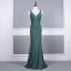 Affordable Evening Dresses  2020 Trumpet / Mermaid Shoulders Sleeveless Glitter Polyester Floor-Length / Long Ruffle Backless Formal Dresses