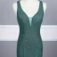 Affordable Evening Dresses  2020 Trumpet / Mermaid Shoulders Sleeveless Glitter Polyester Floor-Length / Long Ruffle Backless Formal Dresses