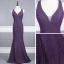 Affordable Evening Dresses  2020 Trumpet / Mermaid Shoulders Sleeveless Glitter Polyester Floor-Length / Long Ruffle Backless Formal Dresses