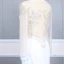 Haut de Gamme Blanche Transparentes Robe De Soirée 2020 Trompette / Sirène Encolure Dégagée Gonflée Manches Longues Perlage Train De Balayage Robe De Ceremonie