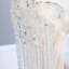 Haut de Gamme Blanche Transparentes Robe De Soirée 2020 Trompette / Sirène Encolure Dégagée Gonflée Manches Longues Perlage Train De Balayage Robe De Ceremonie