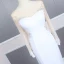 Haut de Gamme Blanche Transparentes Robe De Soirée 2020 Trompette / Sirène Encolure Dégagée Gonflée Manches Longues Perlage Train De Balayage Robe De Ceremonie