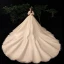 Bäst Champagne Brud Bröllopsklänningar 2020 Balklänning Av Axeln Korta ärm Halterneck Glittriga / Glitter Tyll Appliqués Blomma Beading Cathedral Train Ruffle