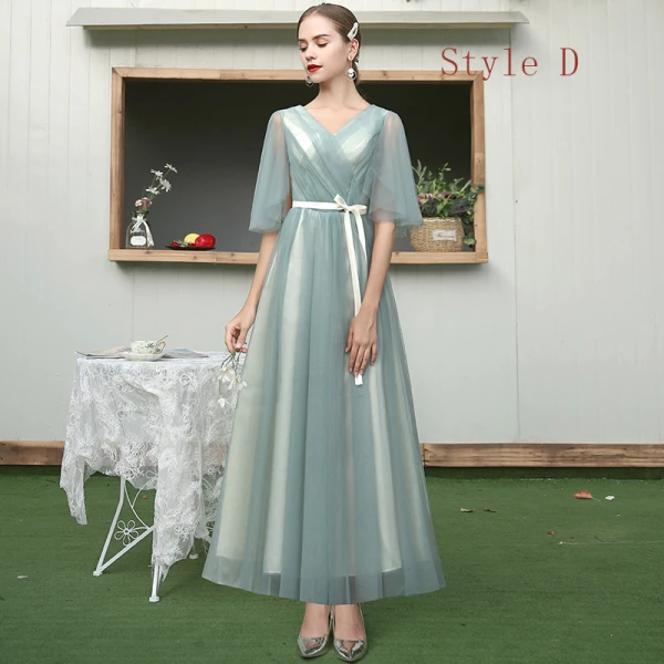 Affordable Sage Green Bridesmaid Dresses 2020 A-Line / Princess Sash Ankle Length Ruffle Backless Wedding Party Dresses