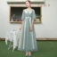 Affordable Sage Green Bridesmaid Dresses 2020 A-Line / Princess Sash Ankle Length Ruffle Backless Wedding Party Dresses