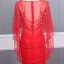 Haut de Gamme Rouge Transparentes Robe De Soirée 2020 Trompette / Sirène Encolure Dégagée Manches Longues Perlage Tribunal Train Robe De Ceremonie