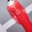 Haut de Gamme Rouge Transparentes Robe De Soirée 2020 Trompette / Sirène Encolure Dégagée Manches Longues Perlage Tribunal Train Robe De Ceremonie
