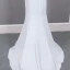 Haut de Gamme Argenté Transparentes Robe De Soirée 2020 Trompette / Sirène Encolure Dégagée Manches Courtes Perlage Train De Balayage Volants Robe De Ceremonie