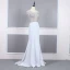 Haut de Gamme Argenté Transparentes Robe De Soirée 2020 Trompette / Sirène Encolure Dégagée Manches Courtes Perlage Train De Balayage Volants Robe De Ceremonie