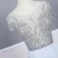 Haut de Gamme Argenté Transparentes Robe De Soirée 2020 Trompette / Sirène Encolure Dégagée Manches Courtes Perlage Train De Balayage Volants Robe De Ceremonie