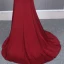 Haut de Gamme Rouge Transparentes Robe De Soirée 2020 Trompette / Sirène Encolure Dégagée Manches Courtes Perlage Train De Balayage Volants Robe De Ceremonie