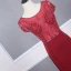 Haut de Gamme Rouge Transparentes Robe De Soirée 2020 Trompette / Sirène Encolure Dégagée Manches Courtes Perlage Train De Balayage Volants Robe De Ceremonie
