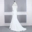 Haut de Gamme Blanche Robe De Soirée 2020 Trompette / Sirène Encolure Carrée Manches Longues Faux Diamant Perlage Gland Train De Balayage Robe De Ceremonie