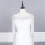 Haut de Gamme Blanche Robe De Soirée 2020 Trompette / Sirène Encolure Carrée Manches Longues Faux Diamant Perlage Gland Train De Balayage Robe De Ceremonie
