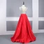 Sexy Rouge Satin Robe De Soirée 2020 Princesse Transparentes Col v profond Sans Manches Paillettes Perlage Longue Volants Dos Nu Robe De Ceremonie