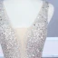 Sexy Rouge Satin Robe De Soirée 2020 Princesse Transparentes Col v profond Sans Manches Paillettes Perlage Longue Volants Dos Nu Robe De Ceremonie