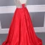 Sexy Rouge Satin Robe De Soirée 2020 Princesse Transparentes Col v profond Sans Manches Paillettes Perlage Longue Volants Dos Nu Robe De Ceremonie