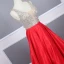 Sexy Rouge Satin Robe De Soirée 2020 Princesse Transparentes Col v profond Sans Manches Paillettes Perlage Longue Volants Dos Nu Robe De Ceremonie