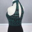 Fashion Black Evening Dresses  2020 Trumpet / Mermaid High Neck Sleeveless Dark Green Beading Rhinestone Sweep Train Ruffle Backless Formal Dresses
