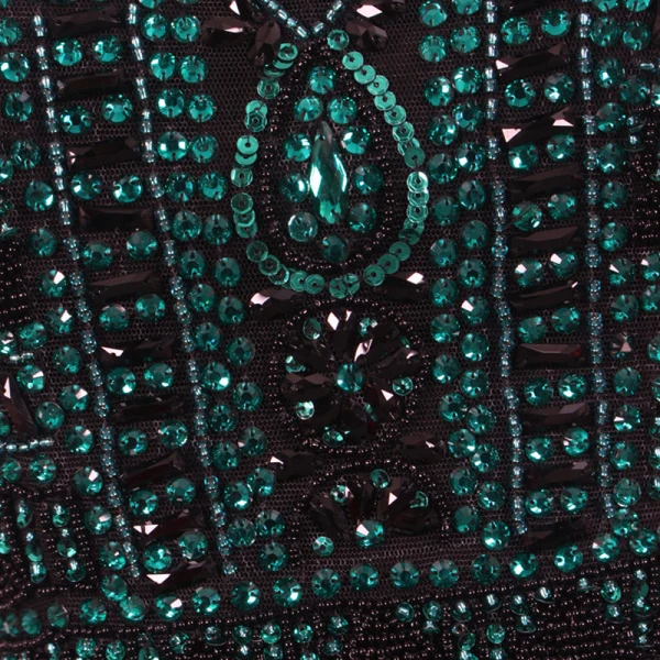 Fashion Black Evening Dresses  2020 Trumpet / Mermaid High Neck Sleeveless Dark Green Beading Rhinestone Sweep Train Ruffle Backless Formal Dresses