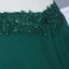 Affordable Dark Green Evening Dresses  2020 Trumpet / Mermaid Shoulders Sleeveless Beading Court Train Ruffle Backless Formal Dresses