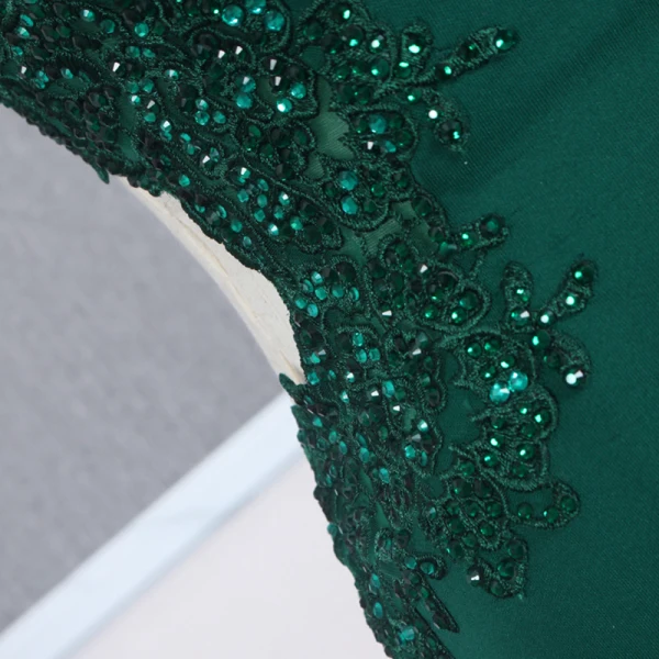 Affordable Dark Green Evening Dresses 2020 Trumpet / Mermaid Shoulders Sleeveless Beading Court Train Ruffle Backless Formal Dresses
